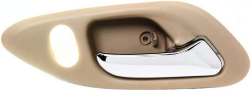 for Honda Accord Interior Door Handle Front, Passenger Side Beige Bezel with Chrome Lever (1998-2002) | with Door Lock Button | Trim: LX/EX/SE | HO1353122 | 72125S82A01ZC