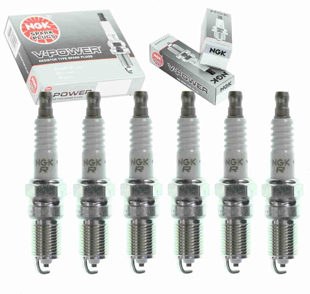 6 Pc NGK V-Power Spark Plugs Compatible with Chevrolet Impala 3.4L 3.8L V6 2000-2005