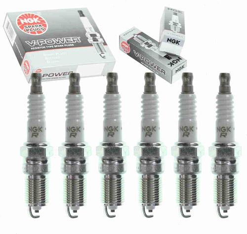 6 Pc NGK V-Power Spark Plugs Compatible with Chevrolet Impala 3.4L 3.8L V6 2000-2005