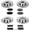 Power Stop K794 Front and Rear Z23 Carbon Fiber Brake Pads with Drilled & Slotted Brake Rotors Kit