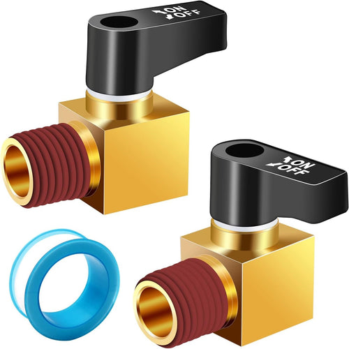 2PCS Air Compressor Ball Valve, Ball Type Drain Valve with 1PCS Waterproof Tape, 1/4
