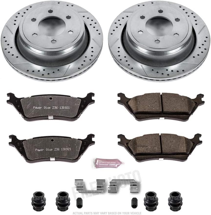 K6271-36 Rear Z36 Truck & Tow Brake Kit, Carbon Fiber Ceramic Brake Pads and Drilled/Slotted Brake Rotors