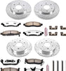 K212-36 Front and Rear Z36 Truck & Tow Brake Kit, Carbon Fiber Ceramic Brake Pads and Drilled/Slotted Brake Rotors