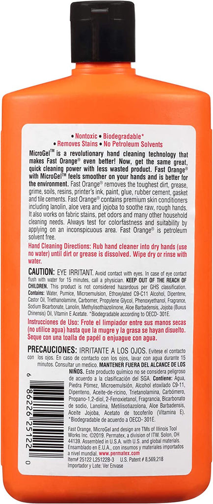 Permatex 25122-12PK Fast Orange Pumice Lotion Hand Cleaner - 15 Fl. Oz., (Pack of 12)