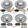 K4065 Front and Rear Z23 Carbon Fiber Brake Pads with Drilled & Slotted Brake Rotors Kit