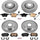 K4065 Front and Rear Z23 Carbon Fiber Brake Pads with Drilled & Slotted Brake Rotors Kit