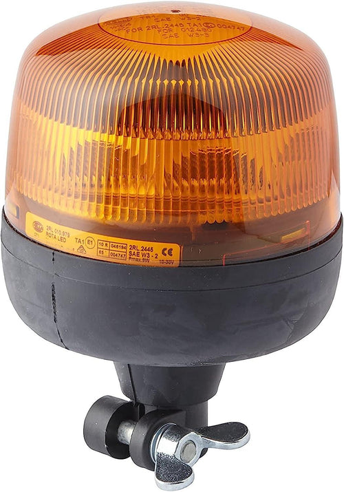 HELLA 2RL 010 979-011 Led-Rotating Beacon - Rotaled - 12/24V - Amber - Flexible Pipe Sockets - Amber