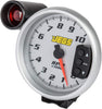 5” Tachometer | Silver Face with Silver Bezel | 0-10,000 RPM Range | Super-Bright LED Shift Light | One-Touch Peak RPM Recall | Mounting Bracket Included