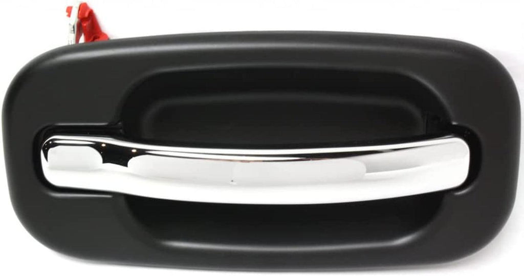for Chevy Silverado 1500 Exterior Door Handle Front Passenger Side Smooth Black Bezel with Chrome Lever 1999-2006 | Trim:All Submodels | GM1311153 | 15182419