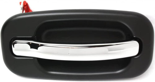 for Chevy Silverado 1500 Exterior Door Handle Front Passenger Side Smooth Black Bezel with Chrome Lever 1999-2006 | Trim:All Submodels | GM1311153 | 15182419