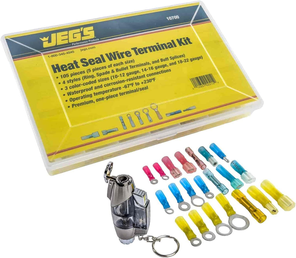 10700K Heat Seal Crimp Connector Kit with Mini Butane Torch Includes: