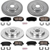 K5515 Front and Rear Z23 Carbon Fiber Brake Pads with Drilled & Slotted Brake Rotors Kit