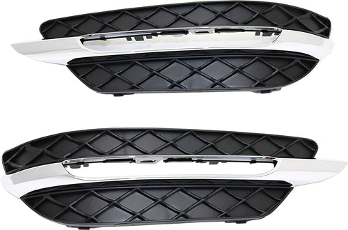 Front Fog Lamp Molding Compatible with 2012-2014 Mercedes Benz C300, Mercedes Benz C250 Set of 2 Passenger and Driver Side Primed Sedan