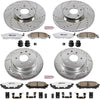K114-26 Front and Rear Z26 Carbon Fiber Brake Pads with Drilled & Slotted Brake Rotors Kit
