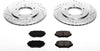 K5109 Front Z23 Carbon Fiber Brake Pads with Drilled & Slotted Brake Rotors Kit