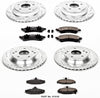 K1518 Front and Rear Z23 Carbon Fiber Brake Pads with Drilled & Slotted Brake Rotors Kit