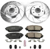 K6971 Front Z23 Carbon Fiber Brake Pads with Drilled & Slotted Brake Rotors Kit