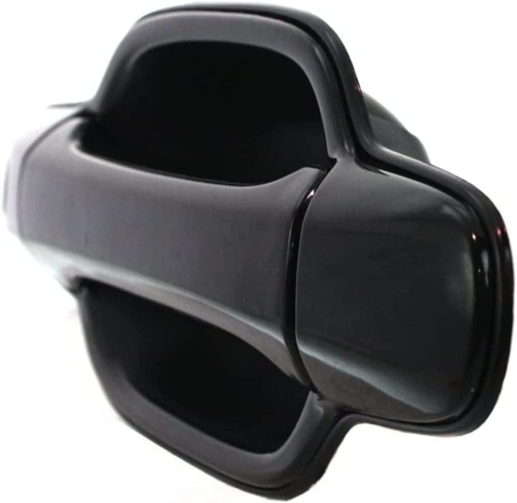 for Chevy Colorado Exterior Door Handle Front Passenger Side Smooth Black 2004-2012 | with Key Hole| Trim: LS/LT/WT