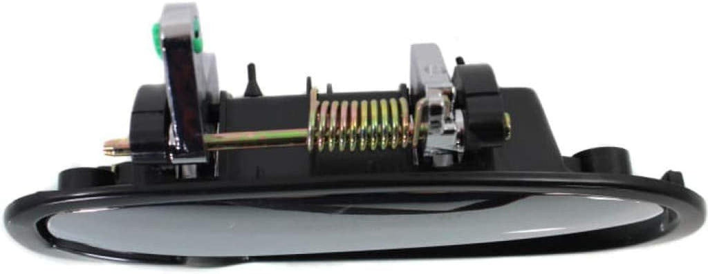 for Honda Civic Exterior Door Handle Front, Passenger Side Smooth Black Bezel with Chrome Lever (1996-2000) | with Key Hole| Trim:All Submodels