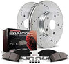 K6539 Front and Rear Z23 Carbon Fiber Brake Pads with Drilled & Slotted Brake Rotors Kit