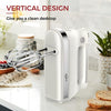 5-Speed​ Electric Hand Mixer with Snap-On Storage Case, Egg Beater, Cake Whisk, 250-Watt-White
