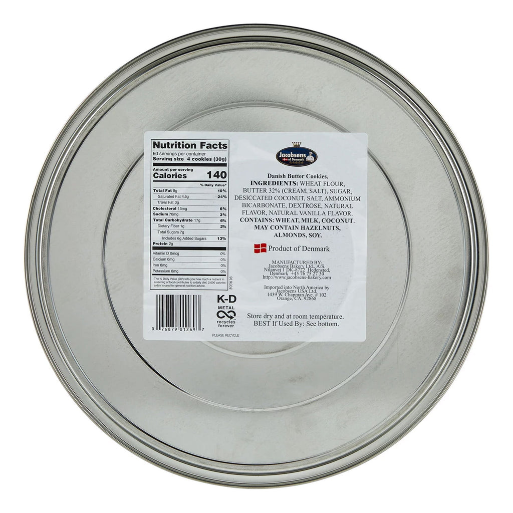 2 Pack | Jacobsens Original Premium Danish Butter Cookies, 3.53 lb. Tin