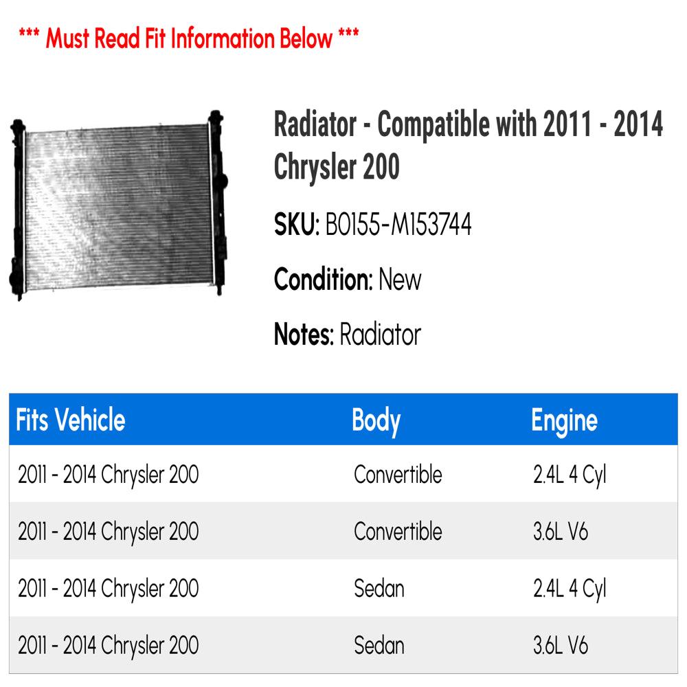 Radiator - Compatible with 2011 - 2014 Chrysler 200 2012 2013