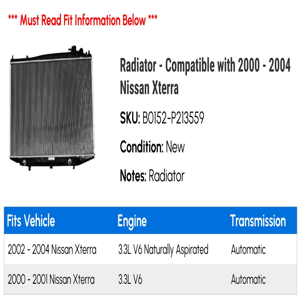 Radiator - Compatible with 2000 - 2004 Nissan Xterra 2001 2002 2003