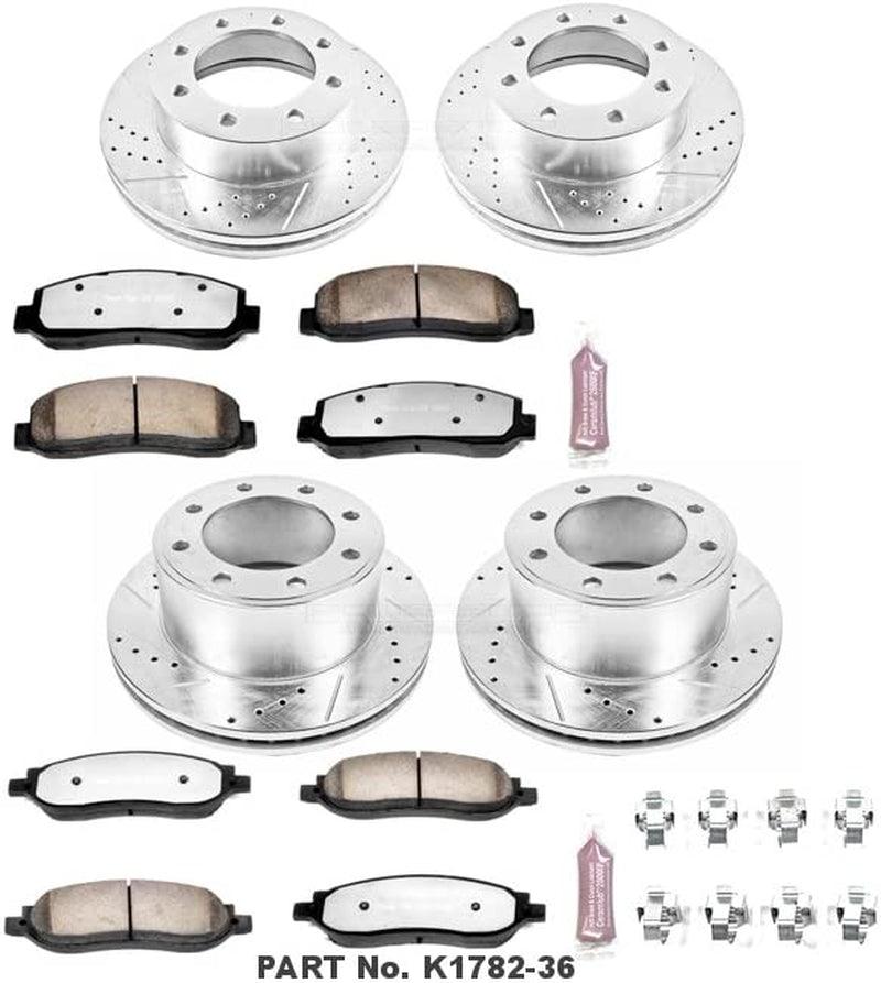 K1782-36 Front and Rear Z36 Truck & Tow Brake Kit, Carbon Fiber Ceramic Brake Pads and Drilled/Slotted Brake Rotors