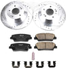 K7062 Rear Z23 Carbon Fiber Brake Pads with Drilled & Slotted Brake Rotors Kit