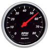 3-3/8 in. IN-DASH TACHOMETER 0-8000 RPM DESIGNER BLACK - greatparts