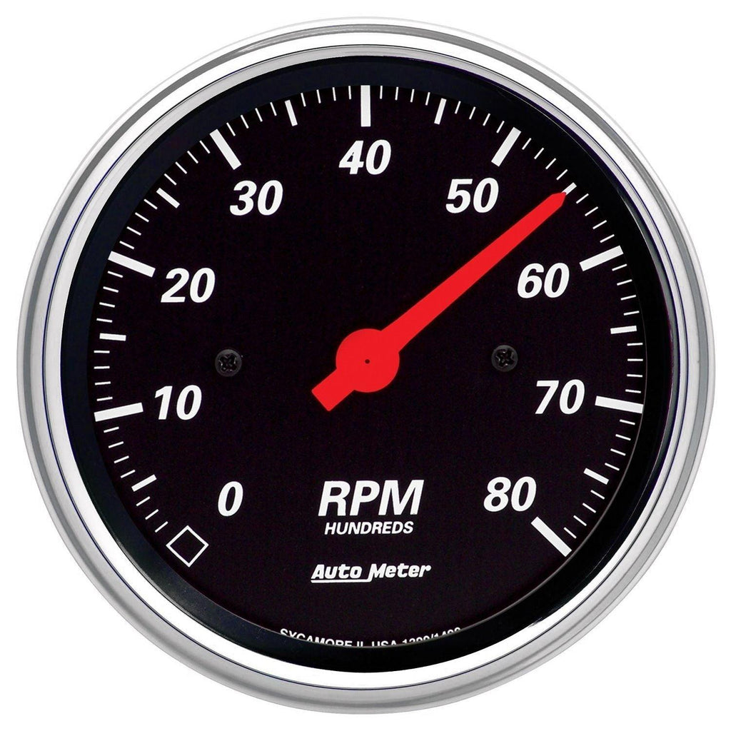 3-3/8 in. IN-DASH TACHOMETER 0-8000 RPM DESIGNER BLACK - greatparts