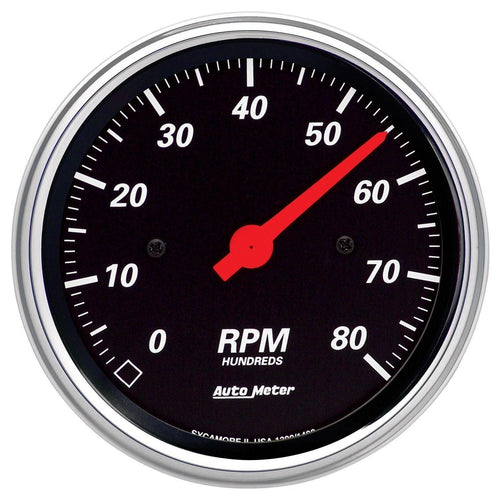 3-3/8 in. IN-DASH TACHOMETER 0-8000 RPM DESIGNER BLACK - greatparts