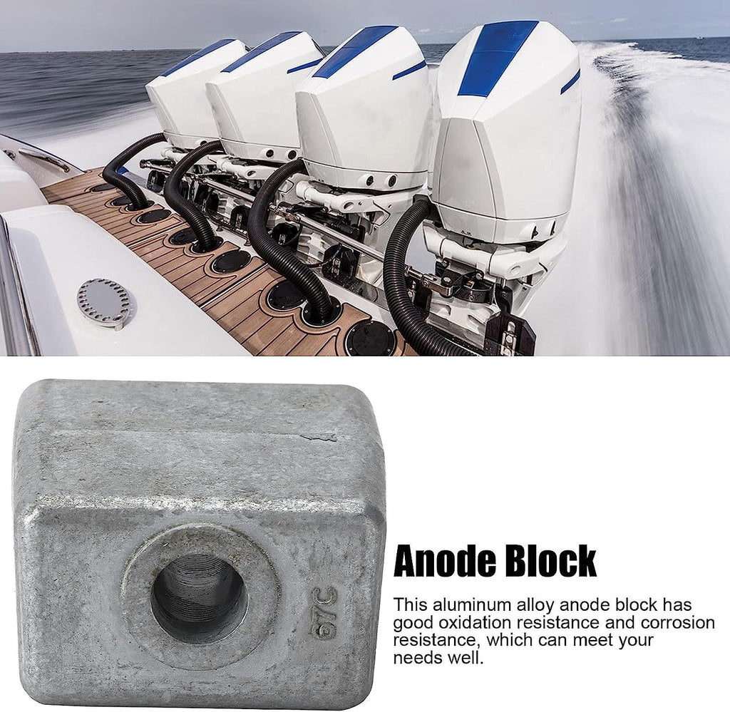 Anode Block, Aluminium Alloy 393023, 435745, 436745 Replacement for Outboard Engine 60 to 300