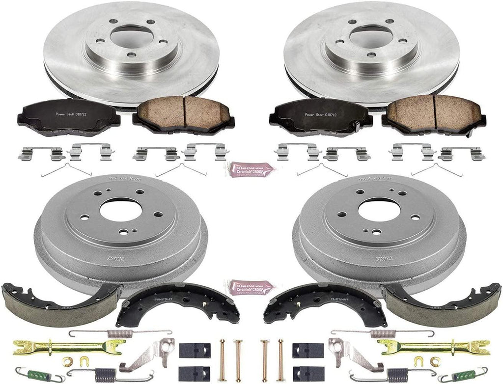 KOE15107DK Autospecialty Front and Rear Replacement Brake Kit-Oe Brake Drums & Ceramic Brake Pads