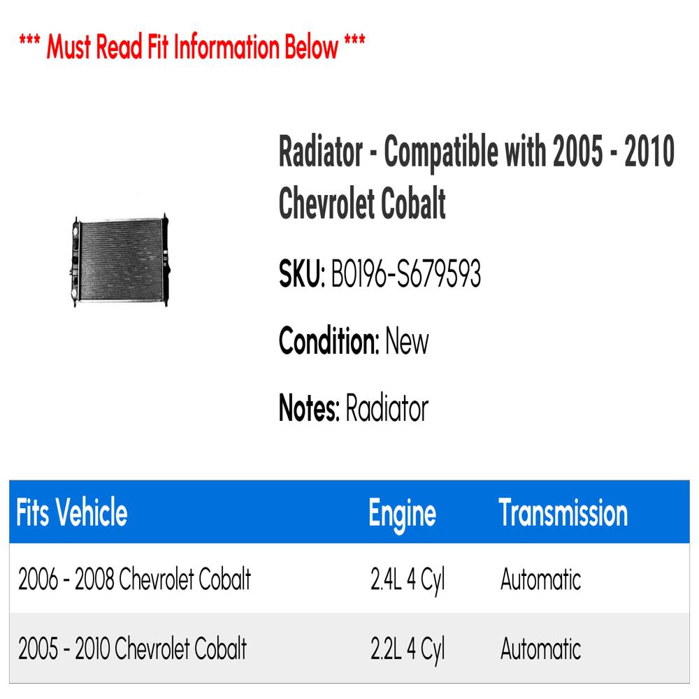 Radiator - Compatible with 2005 - 2010 Chevy Cobalt 2006 2007 2008 2009