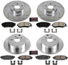 K6762 Front and Rear Z23 Carbon Fiber Brake Pads with Drilled & Slotted Brake Rotors Kit