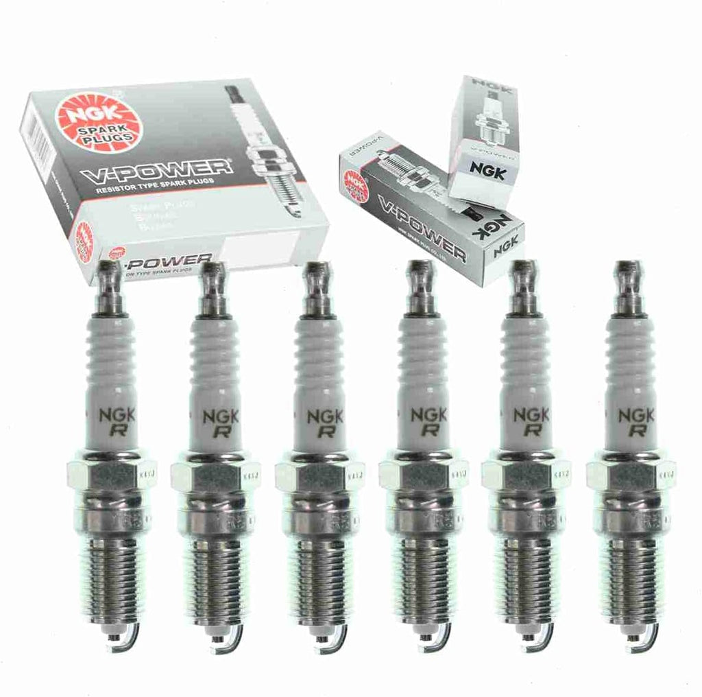 6 Pc NGK V-Power Spark Plugs Compatible with Mercedes-Benz 300E 2.6L 3.0L L6 1986-1993