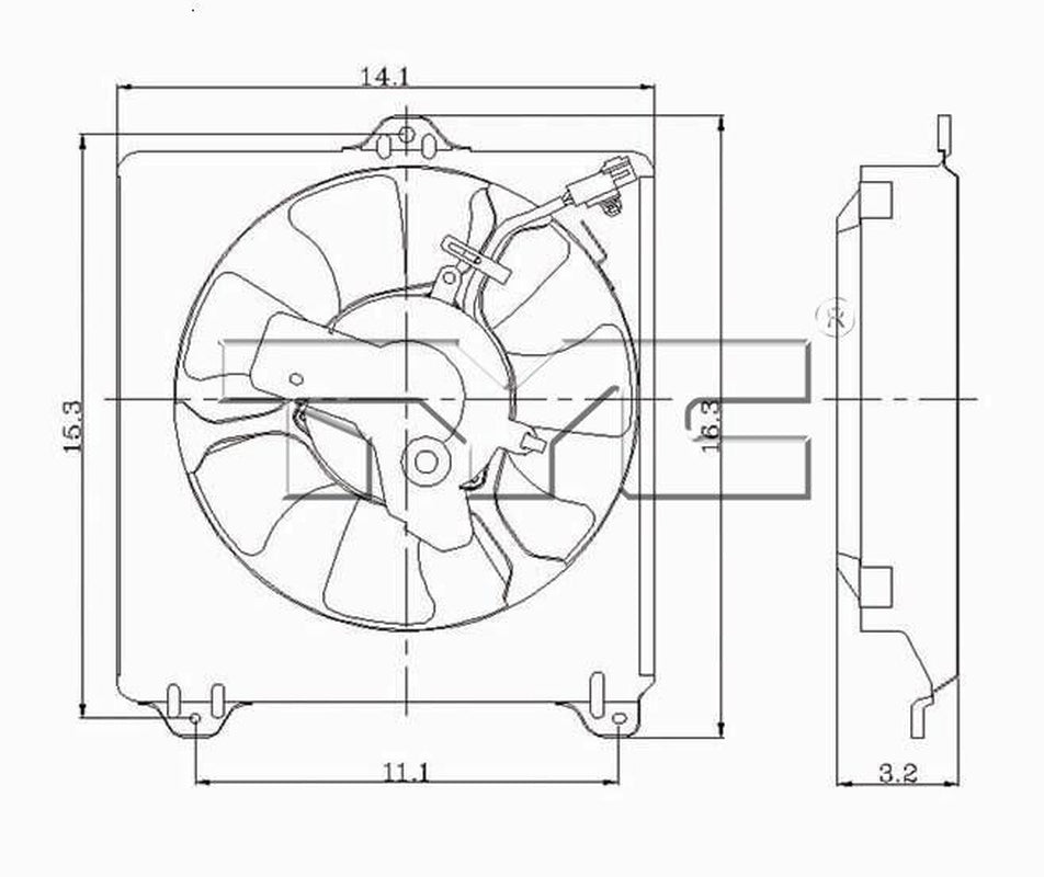 TYC A/C Condenser Fan Assembly for 1996-2000 RAV4 610450