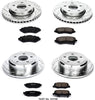 K2798 Front & Rear Brake Kit with Drilled/Slotted Brake Rotors and Z23 Evolution Ceramic Brake Pads