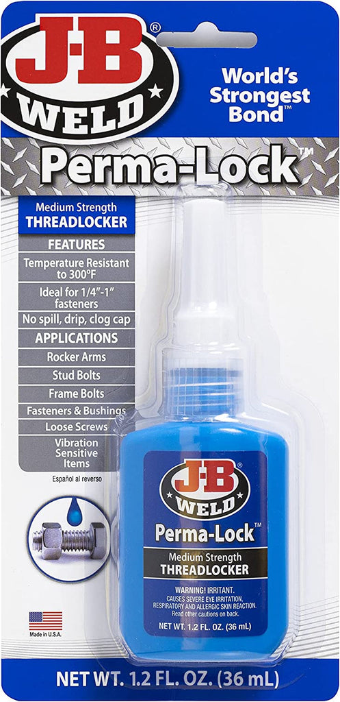 J-B Weld 24236 Perma-Lock Medium Strength Threadlocker - Blue - 36 Ml