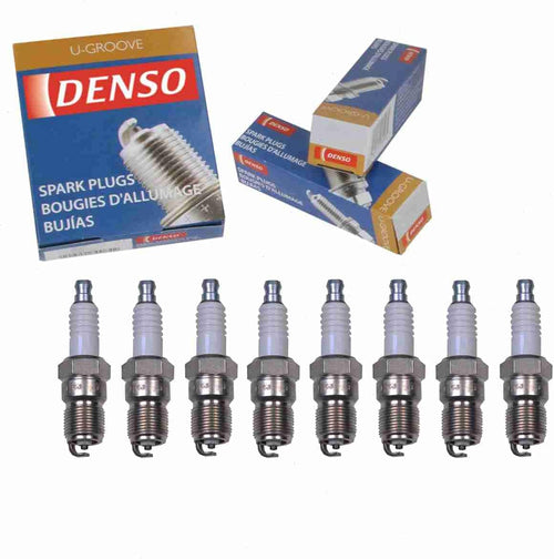 8 Pc DENSO Standard U-Groove Spark Plugs Compatible with Cadillac Deville 4.1L 4.5L 4.6L 4.9L V8 1982-2005