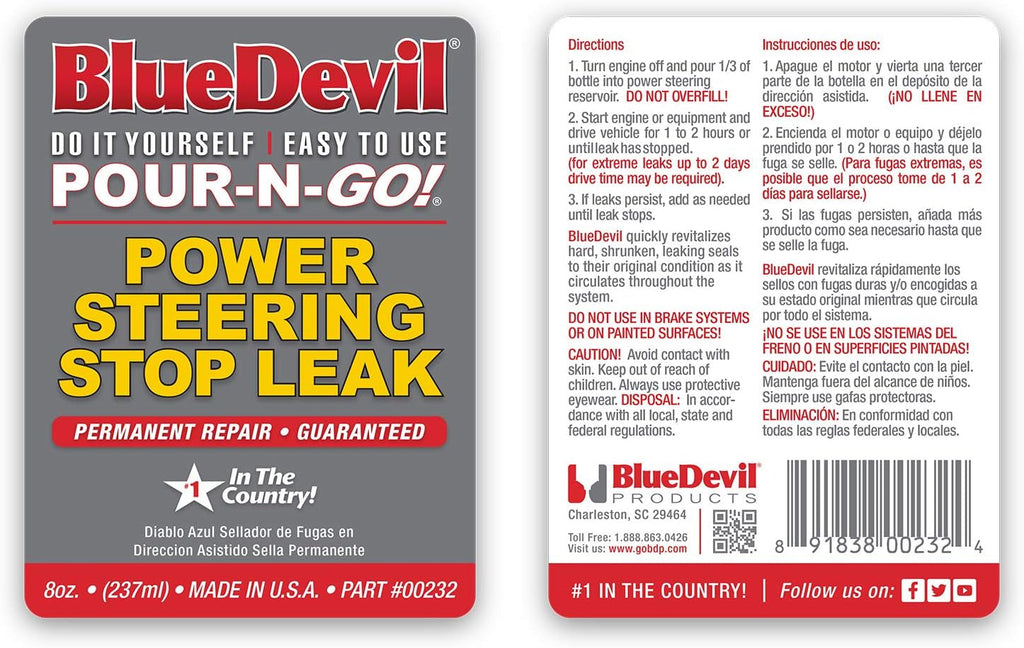 Bluedevil Products 00232 Power Steering Stop Leak - 8 Ounce