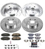 K5871 Front and Rear Z23 Carbon Fiber Brake Pads with Drilled & Slotted Brake Rotors Kit