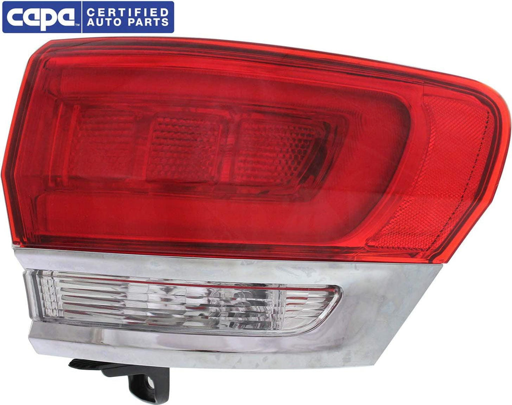 Tail Light Assembly Compatible with 2014-2018 Jeep Grand Cherokee Outer with Chrome Trim - CAPA Passenger Side