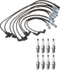Denso Wire Set 7Mm & 8 Platinum TT Spark Plug .04 Kit for Dodge 5.2L 5.9L V8 OHV with Heat Shields 2.48" Long & Straight Coil Nipple