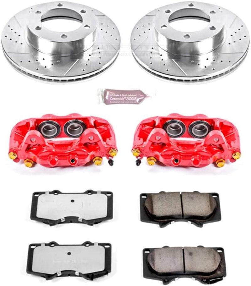 KC2324-36 Z36 Truck & Tow Front Caliper Kit-Drilled/Slotted Brake Rotors, Carbon-Fiber Ceramic Brake Pads, Calipers
