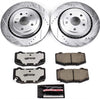 K7045-26 Rear Z26 Carbon Fiber Brake Pads with Drilled & Slotted Brake Rotors Kit