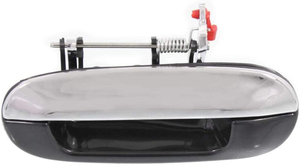 for Buick Rainier Exterior Door Handle Rear, Driver Side Smooth Black Bezel with Chrome Lever 2004-2007 | Trim:All Submodels