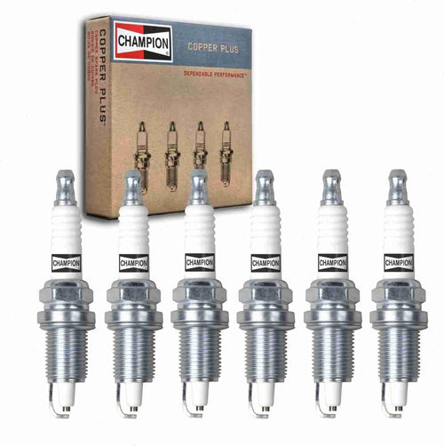 6 Pc Champion Copper plus Spark Plugs Compatible with Jeep Cherokee 4.0L L6 1999-2001